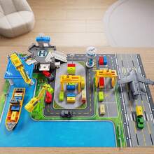 1pc Container Port Transport Toy Set, Transport Ship Toy Set With Containers, Transport Ship, Transport Plane, Transport Ship, Map, Perfect Birthday, Halloween, Christmas, Thanksgiving, New Year Gift - Blue - View 10