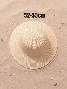 1顶米色草帽，适合3-8岁女童，夏季沙滩防晒透气户外度假帽 - 1PC - 查看 13