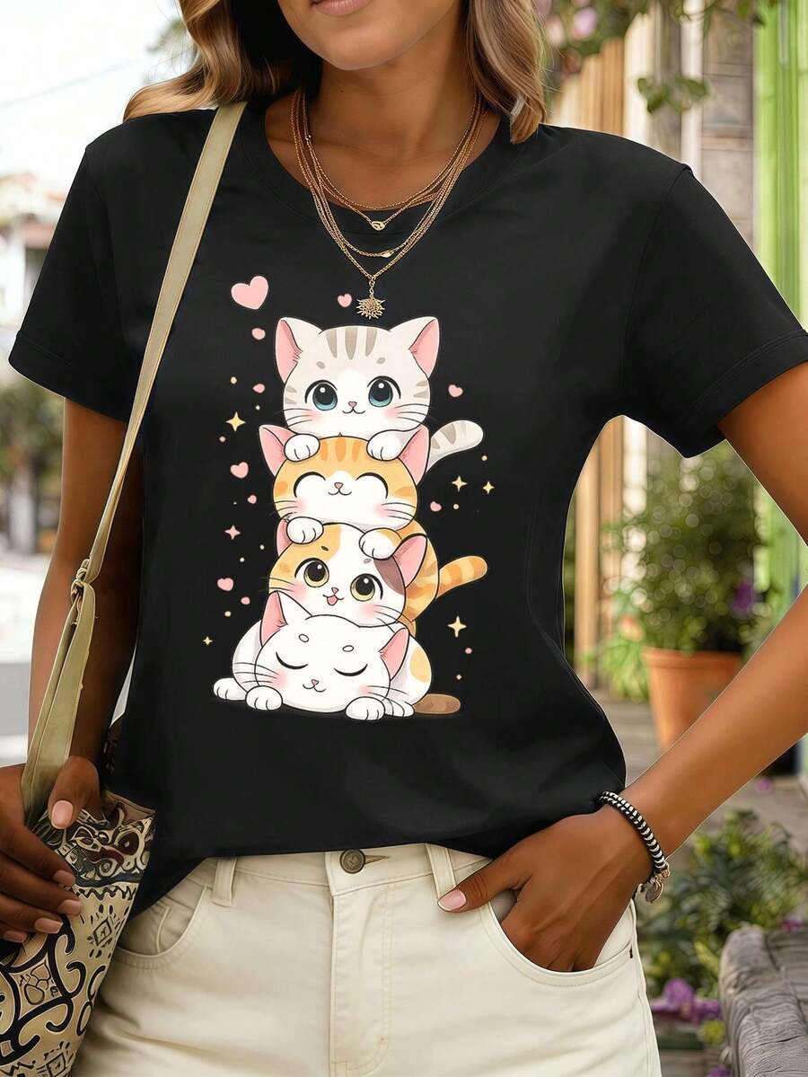 Women T-Shirts - Black - View 1