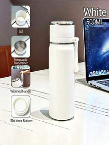 Stainless Steel Vacuum Insulated Water Bottle, High Quality Strap, Large Capacity, Minimalist Design, Portable - Multicolor - View 24