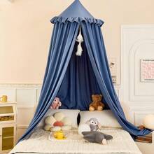 Princess Style Children's Bed Canopy, Indoor Tent With Round Top, Hanging Mosquito Net With Ruffle Trim, Dust-Proof Mosquito Net - Pink (with Hook) - View 5