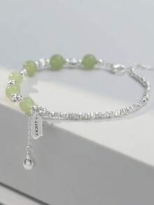 1pc Summer Jade-Like Lucky Bell Bracelet For Women, Unique Gift Idea For Mom, Elegant Jewelry - Bracelet - View 5
