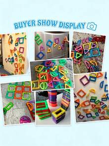 Bloques de construcción magnéticos grandes - Juguetes STEM, incluye imanes DIY, imanes educativos, colores aleatorios, regalo de cumpleaños - Multicolor - Ver 5