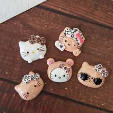 SANRIO Hello Kitty豹纹吊坠，带蝴蝶结树脂配件，DIY串珠工艺材料，珠宝和手机壳制作用品 - Charms - 查看 2