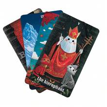 22pcs Cute Ghost Tarot Card Set, Includes Beans And Cats, Japanese Style Cute Ghost Divination Cards, Fun Divination Game Suitable For Beginners, Meditation And Gift - Black - View 8