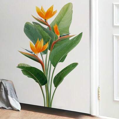 1-3 piezas Pegatinas decorativas de ventana arqueada estilo nórdico con maceta de plantas verdes, pegatinas impermeables de PVC fáciles de pegar y quitar, para decoración del hogar, baño, habitación, sala de estar, vestidor, aseo, estudio, porche, embellecimiento de paredes