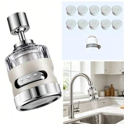 Bộ lọc vòi nước với hệ thống lọc đa lớp composite, giúp giữ lại hiệu quả các chất rắn và hạt lơ lửng trong nước, đồng thời có thiết kế chống sủi bọt và chống bắn tóe.