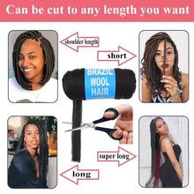 1/2/5/8 Rolls Acrylic Yarn For Brazilian Wool Braids, Suitable For African Crochet Braids, Giant Braids, Senegalese Twists, Braided Wigs, Spiral Braids, Twists, Wrap Braids, 70g/Roll - Multicolor - View 4