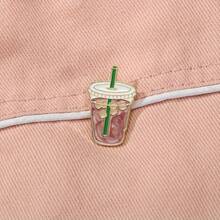 1 Cute Ice Drink Cup Enamel Badge - Features Colorful Ice Cubes And A Straw Design, High-Quality And Durable Enamel Pin, Unisex, Versatile Accessory Suitable For Backpacks, Hats, Jackets, DIY Gift Idea, Fun And Stylish, Finely Crafted, Backpack Decoration, Sturdy Construction,  Item, A Must-Have For Fashion Lovers - CZ1851 - 查看 6