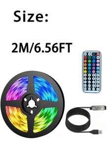 Bandă luminoasă LED USB cu telecomandă cu 44 de taste, funcție magică de schimbare a culorii RGB, alimentată prin USB, potrivită pentru dormitor, sufragerie, petrecere de ziua de naștere, Crăciun, Halloween, lumină de noapte/iluminare de fundal TV, cu funcție de schimbare a culorii RGB cu temporizator, aplicabilă pentru dormitor, decorațiuni de sărbători, decorațiuni pentru camere de acasă, decorațiuni de perete, petrecere de Halloween - alb - Vizualizare 14