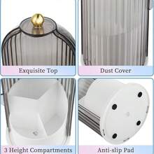360 Rotating Makeup Brush Holder With Lid,Dustproof Cosmetic Organizer,Vanity Countertop Storage,Makeup Brush Organizer With Cover,Beauty Tools Storage Box,Spinning Organizer,Makeup Storage Solution,Vanity Organizer,Aesthetic Vanity Setup,Makeup Brush Storage Box,Skincare Organizer,Beauty Storage Organizer,Spring Cleaning Essentials,Home Organization,Daily Use Storage,Countertop Organizer,Small Space Storage,Mothers Day Gift For Her,Birthday Gift,Gift For Women,Home Essentials,Toothbrush Holder With Cover,Dustproof Bathroom Organizer,Toothpaste Storage Caddy,3 Slot Rotating Toothbrush Holder,Bathroom Countertop Organizer,Sink Storage,Bathroom Accessories Set,Toothbrush Storage Box,Oral Care Organizer,Spring Cleaning,Bathroom Essentials - Grey Set - View 7
