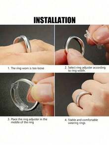 8/1pc Resin Ring Adjuster Invisible Ring Size Adjustment Pad Suitable For Loose Rings, Fits All Finger Sizes, Invisible Ring Adjuster For Loose Rings - Multiple Finger Sizes, Comfortable Protective Ring Adjustment - Adjustable Transparent Fastening Ring Adjustment Tool Jewelry Protection Sleeve Suitable For Loose Rings, Various Sizes Ring Adjuster For Women - Multicolor - View 5