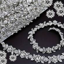 1件水晶水钻缝纫工艺链，优雅简约身体链，水晶水钻饰边链装饰，爪链，水晶水钻链，闪亮DIY饰边，可调节水晶肩带饰品配件，用于服装装饰 - 綠色 - 查看 15