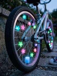 38pcs Glow-In-The-Dark Bicycle Spoke Beads & Valve Caps, Universal Bike Wheel Decorations, Suitable For Night Riding, Rim Decor, Cycling Enthusiast Holiday Gift - Multicolor - View 1