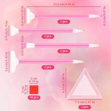 30-Pack Rhinestone Picker Tool Kit - 8Pcs Rhinestone Dotting Pens With Dual-Ended Tips(4 Sizes) +2 Storage Trays &Amp; 20 Clay - Rhinestone Picker Dotting For DIY Nail Art Craft Crystals Charms (Pink) - White - View 2