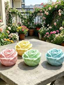1个玫瑰花女孩硅胶蜡烛模具 DIY玫瑰香氛石膏扩香石家居装饰模具，适用于石膏、树脂、蜡烛制作装饰 - 白色 - 查看 4