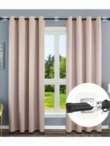 2/4pcs No-Drill Self-Adhesive Curtain Rod Bracket Set, [Hooks Only, Not Included] Multi-Functional Hooks, Suitable For Stylish Home , Practical Hooks, Adjustable Wall Hooks, Suitable For Bedrooms, Living Rooms, Kitchens, Bathrooms - White - View 5