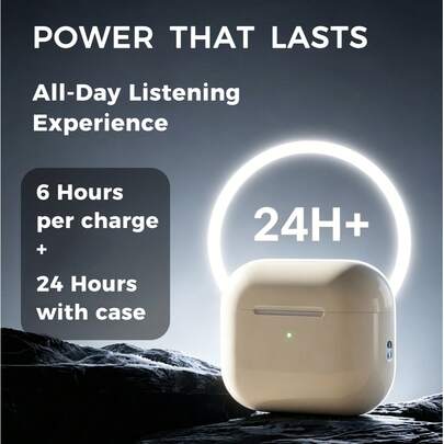 高品质新款无线入耳式降噪耳机，长时间佩戴舒适，电池续航时间长，适用于手机游戏、电子竞技游戏，兼容iOS和安卓设备。