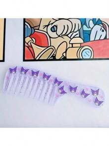 1 pièce Peigne mini mignon Sanrio Katon KT Sanrio à larges dents, doux, pour fille, portable, peigne de maquillage, convient pour un usage quotidien, cadeaux de fête, remplissage de cadeaux et vacances à l'hôtel. Convient pour être transporté partout, peut être rangé dans un sac sans prendre de place. De petite taille et peut être rangé à tout moment. - peigne à cheveux lisses - Voir 5