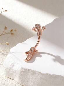 1 chiếc khuyên rốn hình tắc kè đính đá Zirconia dành cho nữ, trang sức xỏ khuyên độc đáo phù hợp cho tiệc tùng, hẹn hò, trang phục mùa hè, quà tặng ngày lễ. - con tắc kè - Xem 5