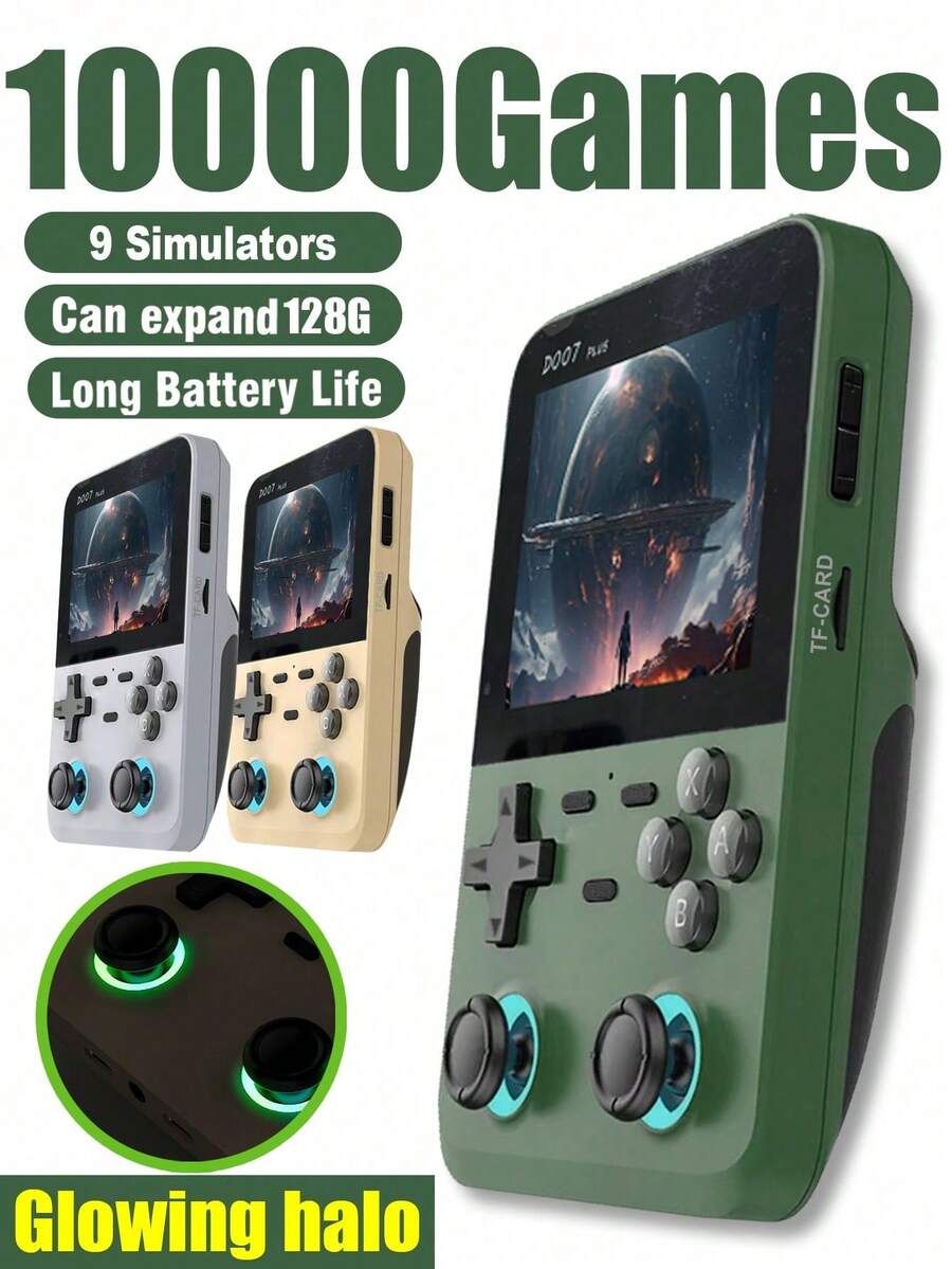1 pieza Nueva consola de juegos portátil con 10,000 juegos retro nostálgicos incorporados y 9 emuladores como PS/FC, pantalla HD grande de 3.5 pulgadas, sistema Android de código abierto, consola de juegos clásica PSP Arcade, compatible con batallas de dos jugadores, con joysticks duales y botones retroiluminados. Un gran regalo para tu novio/esposo en fiestas y cumpleaños.