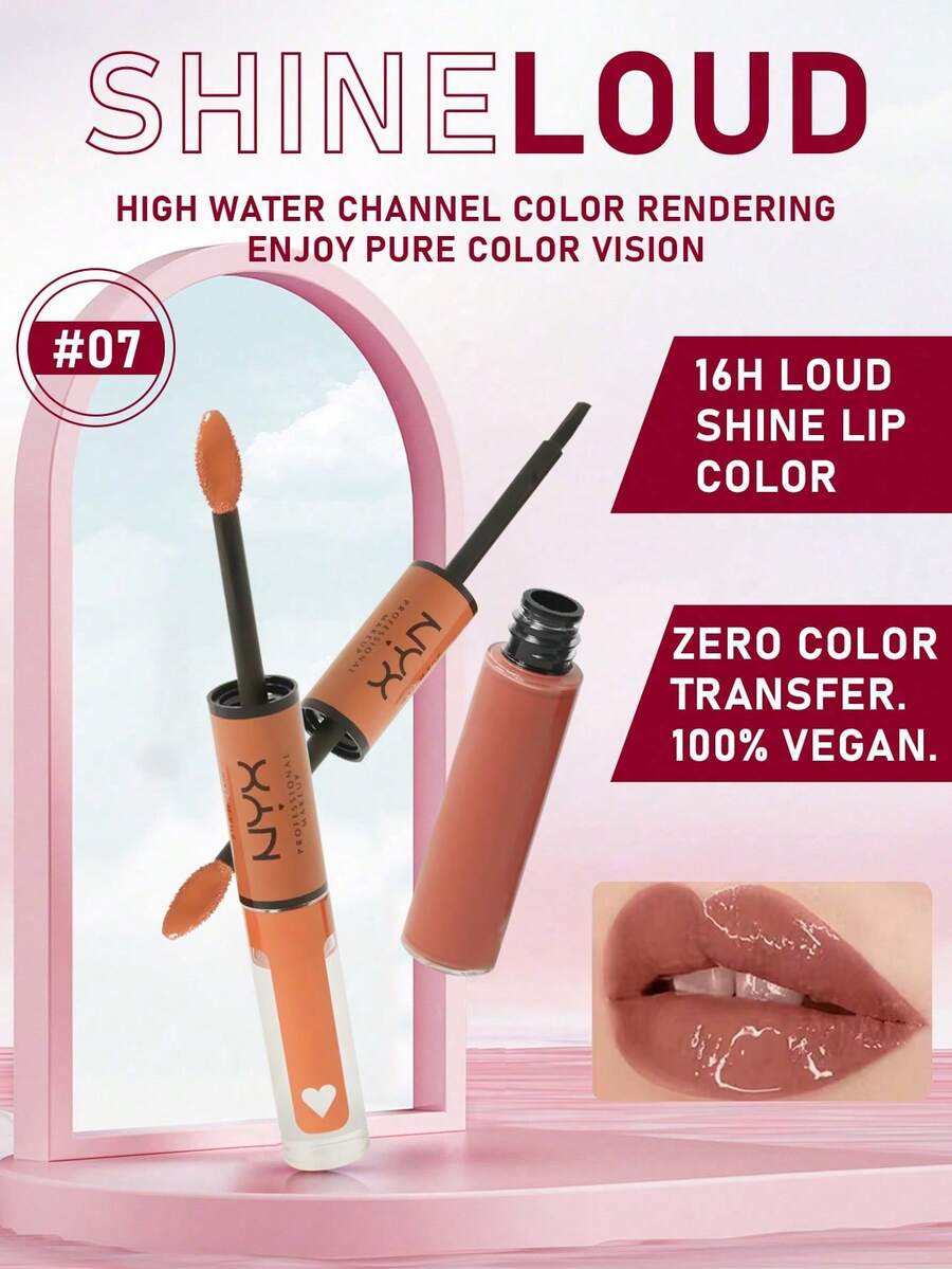 NYX Shine Loud 高光澤唇彩口紅 #Global Citizen (中性裸色) 6.8ml/0.24 Oz | 持久亮唇釉 | 防移染 | 超反光、不黏膩妝效 | 不移位、不暈染、不褪色 | 輕盈 | 雙頭設計