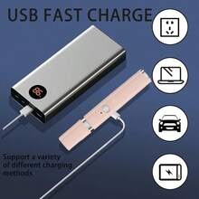 RAF 2合1加熱睫毛捲翹器與眉毛修剪器，USB充電式便攜電動睫毛捲翹器，持久自然睫毛，精準修眉造型，可充電，便攜，旅行化妝美容工具 - 淺粉色 - 查看 11