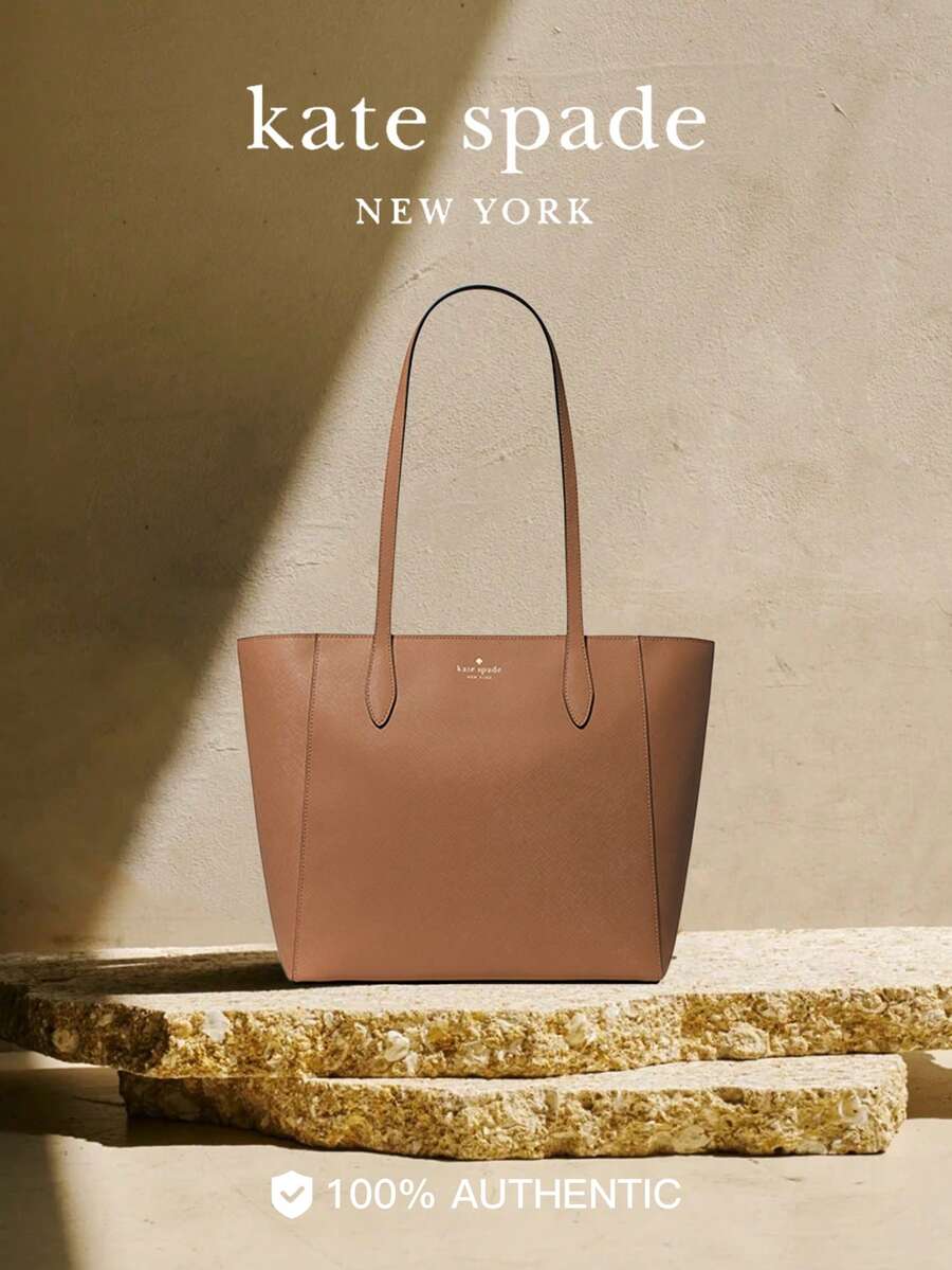 Kate Spade Bolso de hombro de gran capacidad para mujer KS DANA - Marrón - Ver 1