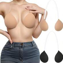 1 chiếc áo ngực không dây, cúp tròn, nâng ngực, tự dính, có dây đeo điều chỉnh được, miếng che đầu nhũ hoa không đường may, chống ma sát, có thể tái sử dụng, thích hợp cho đồ bơi, áo hai dây, váy hở lưng, đi biển, spa, du lịch, công viên nước, hồ bơi, mặc hàng ngày, tắm. - Nhiều màu - Xem 11
