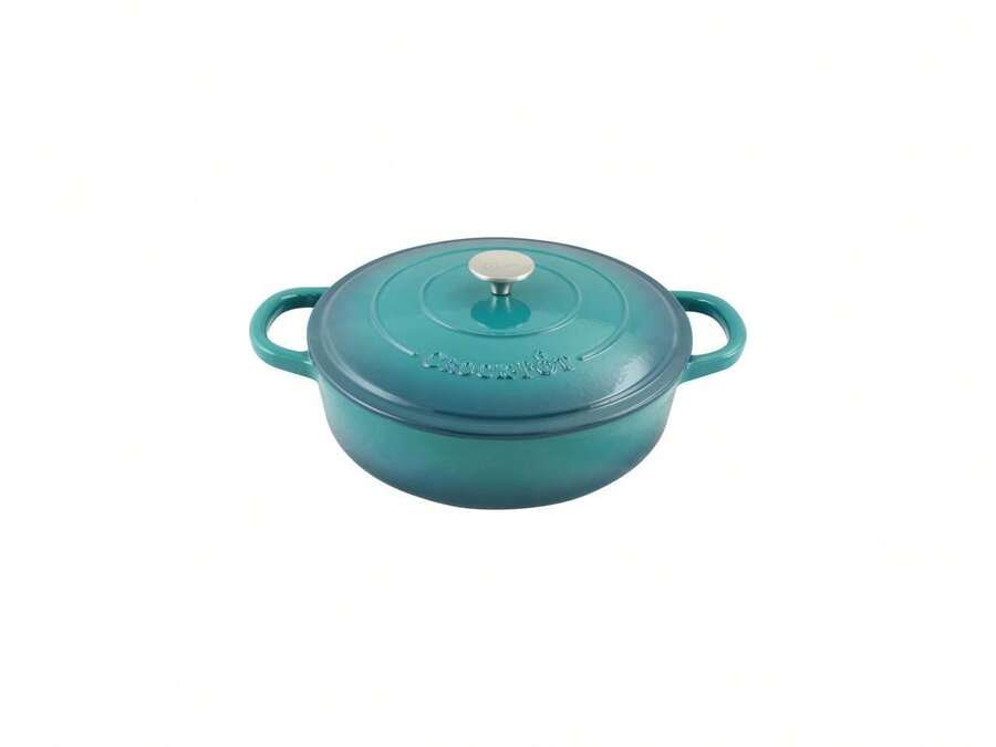 Crock-Pot Crock Pot 112002.02 Artisan 5-Quart Enameled Cast Iron Braiser Pan, Teal Ombre - View 1
