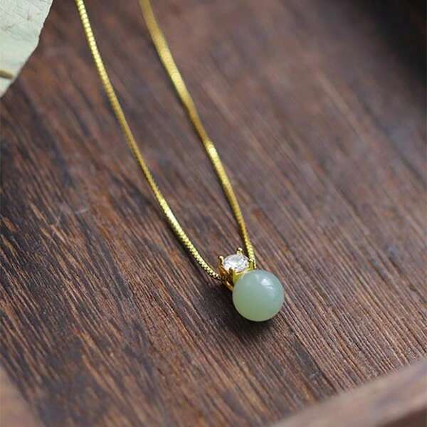 1 pieza Collar de imitación de jade de Hetian elegante, collar gargantilla de lujo versátil, regalo para mamá