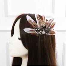French Elegant Swan Feather Hair Clip, Atmospheric Side Clip, Hanfu Hair Accessory For Women,Bobby Pin,Hair Claws - Multicolor - View 12