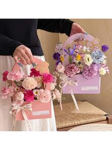 5件套鲜花礼品袋、鲜花包装盒、母亲节花束盒、鲜花手提袋、DIY花束包装袋、鲜花袋、鲜花包装袋、礼品袋、婚礼用品、派对用品 - 查看 6
