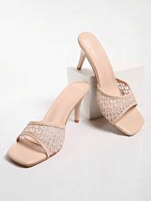Mẫu sandal cao gót mũi nhọn quai ren, kiểu dáng thanh lịch, gợi cảm dành cho nữ, hàng mới về mùa hè 2026. - Màu be - Xem 7