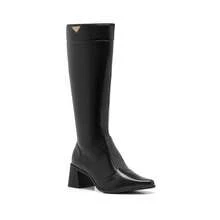 Stessy Shoes Women's Riding Boot, Country Style, High Shaft, Over-The-Knee, Pointed Toe, Low Chunky Heel, Comfortable, Plain, Elegant, Fashionable. - 黑色 - 查看 1