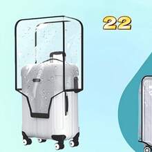 1 pieza Funda protectora de equipaje de PVC transparente, adecuada para maletas de 20/24/28 pulgadas, protector de equipaje de viaje resistente al agua y al polvo, hecho de material de PVC grueso, resistente a arañazos y desgaste, esencial para uso doméstico - transparente - Ver 12