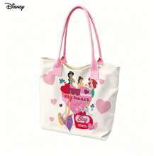 Túi tote vải canvas Disney Princess, "Create Your Story" (Hãy tạo nên câu chuyện của riêng bạn), in hình toàn các nàng công chúa, thích hợp sử dụng hàng ngày. - Hồng - Xem 7