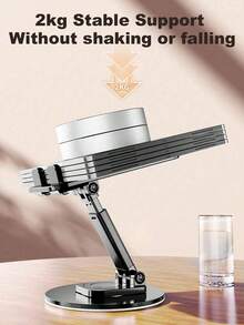 1个铝合金手机支架旋转桌面金属手机平板支架 - 黑色 - 查看 7