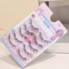 DOUDOUTIAN 10 Clusters French Coral False Eyelashes 7-12mm, Korean Ins Cool Style, Natural Voluminous, One-Piece Eye Enlarging Lashes - View 6