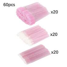 100/300/450 Piezas Bastoncillos de algodón desechables para kit de extensión de pestañas - Incluye cepillo de pestañas, cepillo de labios, cabezal de cepillo de rímel - Juego de varitas de belleza (Negro) - Multicolor - Ver 21