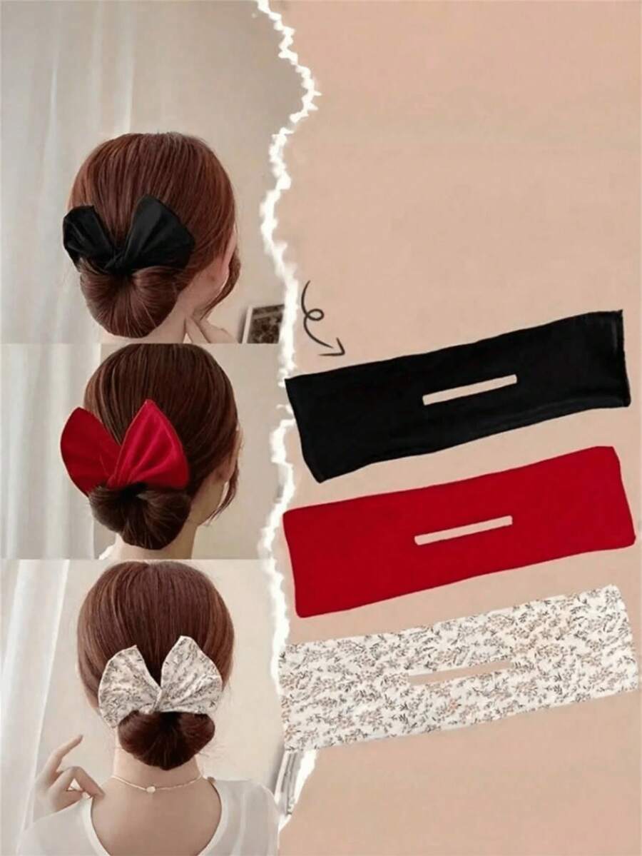 3pcs Elegant Polka Dot & Leopard Print Hair Accessories Set Including Hair Scrunchies And Headbands, Fashion Accessories, Vintage Style, Fabric Material, Minimalist Design, Bow Decor, Quick & Easy Hairstyles, Suitable For Party, Daily Commute, Summer Outfits, Refined & Graceful Gift For Women & Girls, Valentine's Day, Graduation, Mother's Day,Travel,Birthday