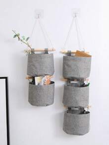 1pc/2pcs Wall-Mounted Storage Bags With Multi-Grid Detachable Hanging, Small Cloth Pockets Suitable For Behind Door, Space-Saving Door Shelf System For Dorm, Living Room, Home Decoration - Install Cloth Panels - View 1