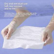 1pc Disposable Soft Facial Tissue, Thick Pearl Textured Cleansing Wipes, Dual-Use Makeup Remover Cloths - White - View 3