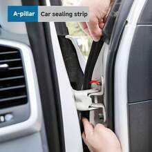 4pcs/6pcs Applicable For Model 3/Y Car Door ABC Pillar Front & Rear Cover Center Console Trim Edge Protection Dust Seal Strip, Black Color, Edge Protection, Car Edge Decorative Seal, Self-Adhesive Windshield Trim, Easy Installation, Durable Waterproof, Dustproof, Soundproof, Shock-Absorbing - Kolom ABC - View 4