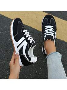 Sneakers For Women Fashion Tennis Shoes Casual Athletic Solid Color Low Top Lace Up Plain Toe Fabric Inner PVC Sole For Outdoor Walking Office Travel Spring Fall\Sandalias De Mujer Elegante Tenis Tenis Para Mujer Sandalias Elegantes De Mujer Zapatos De Mujer Tacones De Mujer Elegantes Zapatos Elegantes De Mujer Zapatillas Para Mujer Zapatos De Mujer Tacones Zapatillas Elegantes De Mujer Flip Flops Platform Heels For Women Wedge Heels For Women Jelly Sandals Women Botas Vaqueras Para Mujeres Platform Heels Jelly Sandals Jelly Sandals Birkenstocks Mother Giftsz Black Sandals Sandalias De Mujer Zapatos De Mujer Black Heels White Sandals White Sandals Boots Heels Sandals For Women Sandals Shoes - 黑色 - 查看 4
