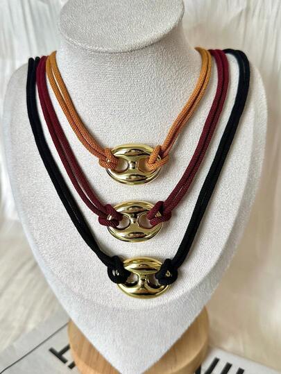 قلادة مصنوعة يدويًا بطلاء ذهبي/فضي عيار 18 قيراط، تصميم فريد مناسب للاستخدام اليومي للنساء