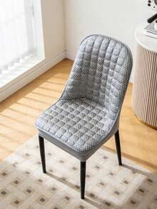 1/2pcs Solid Color Elastic Breathable Summer Dining Chair Cover, Durable Seat Protector Suitable For Kitchen, Home, Restaurant - Light Grey - View 4