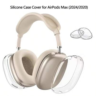 Transparent Protective Case Compatible With Apple Max 2024, Soft TPU Anti-Scratch Accessories, Super Protective Cover Compatible With Airpods Max 2020
