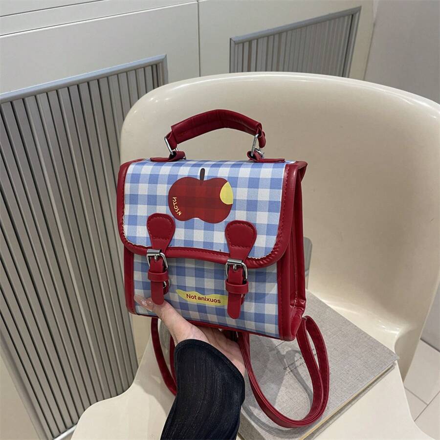 2026 Bolso bandolera de cuero genuino, diseño minimalista para uso diario. - Rojo - Ver 1