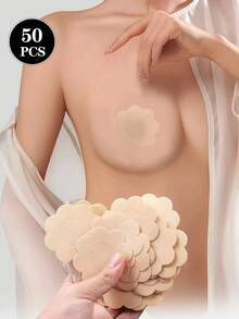 无痕乳贴 - 透气隐形乳贴，防滑隐形贴纸，适合派对、聚会和游泳（花朵/圆形） - 彩色 - 查看 2